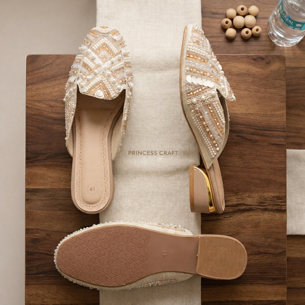 Ivory Pearl Luxe Mules