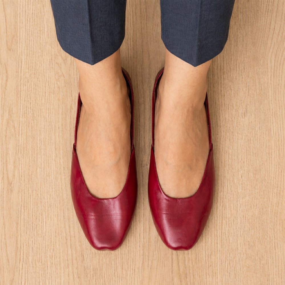 Maroon Pure Leather Ballies